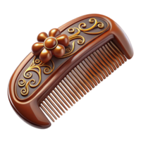 sumptuous ethereal baroque Ultra-detailed, isolated cutout of a vintage hair comb with tortoiseshell decoration with Transparent Background expertly shot png
