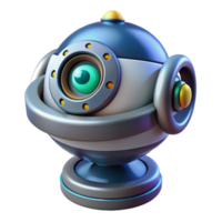 mesmerizing whimsical elegant Concept art style, isolated cutout of a futuristic security camera, ultra-detailed, hyper-specific with Transparent Background genuine png