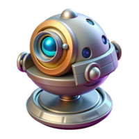 magnificent geometric Concept art style, isolated cutout of a futuristic security camera, ultra-detailed, hyper-specific with Transparent Background top-tier png