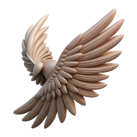 picturesque impressionist Professional render, hyper-specific, isolated cutout of a single, feathered Griffin wing, fully extended with Transparent Background 4K png