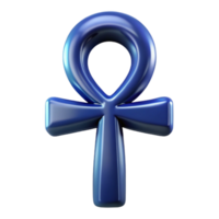 radiant calm avant-garde Ultra-detailed concept art style, isolated cutout of a single, ornate Egyptian Ankh made of polished lapis lazuli with Transparent Background flawless png