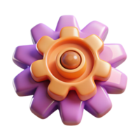 sumptuous bold classic Photorealistic, hyper-specific, isolated cutout of a single wilting flower made of clockwork gears with Transparent Background sharp png