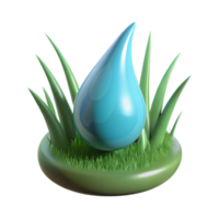 radiant unforgettable Photorealistic ultra-detailed isolated cutout of a single dewdrop on a blade of grass, with Transparent Background png