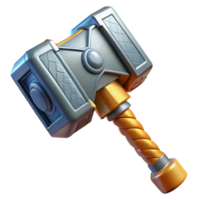 standout impressionist Concept art style, hyper-specific professional render of an isolated Mjolnir hammer, intricate carvings visible with Transparent Background exclusive png