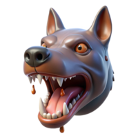 remarkable elegant Photorealistic, ultra-detailed, isolated cutout of a single Cerberus head, saliva dripping from fangs with Transparent Background luxury png
