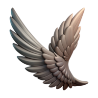 reflective wonderful Professional render, hyper-specific, isolated cutout of a single, feathered Griffin wing, fully extended with Transparent Background top-tier png