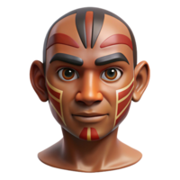 sumptuous memorable Isolated cutout, hyper-specific concept art style, ultra-detailed tribal war paint design on a human face with Transparent Background png