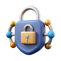 peaceful glorious Cybersecurity lock icon, data protection, with Transparent Background precision png