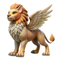 sought-after abstract Griffin, eagle-lion hybrid with Transparent Background genuine png