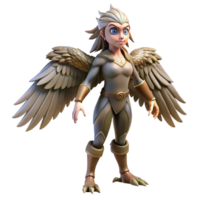 unparalleled gothic Harpy, bird-woman creature with Transparent Background sharp png