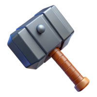 whimsical vibrant Thor's Hammer, Mjolnir, Norse mythology with Transparent Background crisp png