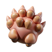 radiant signature Photorealistic, hyper-specific professional render of an isolated Sphinx paw, claws extended Isolated cutout with Transparent Background png