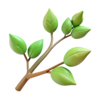 pristine ethereal vintage Professional render ultra-detailed isolated cutout of a single branch with budding leaves, with Transparent Background top-tier png