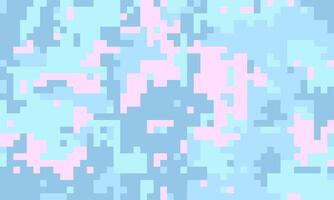 Abstract pixelated pastel background. Soft blue and pink mosaic creates a dreamy, calming atmosphere. Ideal for websites, presentations, or print designs needing a gentle, modern aesthetic. vector