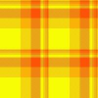 Vibrant yellow and orange plaid pattern. Perfect for textile design, website backgrounds, or fashion projects. This bold, energetic texture evokes warmth and optimism. vector