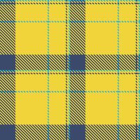 Vibrant yellow and navy plaid pattern. Ideal for textile design, fashion, or website backgrounds. This cheerful, geometric texture evokes feelings of warmth and style. vector