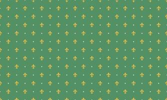 A green and gold fleur de lis pattern vector