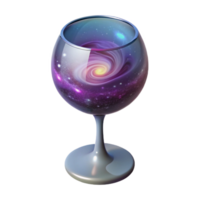 tranquil stunning Photorealistic, hyper-specific, isolated cutout of a single wine glass filled with swirling galaxies with Transparent Background exclusive png