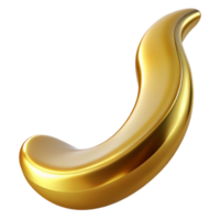 notable coastal Hyper-specific professional render, isolated cutout of an Art Nouveau whiplash curve, elegant flowing line, gold color, detailed texture with Transparent Background ultra HD png