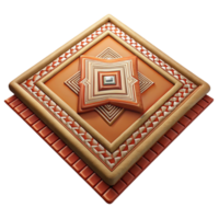 timeless baroque Ultra-detailed photorealistic professional render of an isolated cutout, hyper-specific tribal woven rug with a complex geometric design with Transparent Background museum quality png