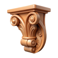 quintessential gothic Ultra-detailed, photorealistic isolated cutout of a single, intricately carved, wooden corbel with Transparent Background detailed png