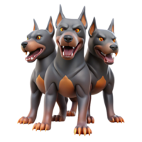 unforgettable organic Cerberus, three-headed dog, guarding underworld, with Transparent Background gallery standard png