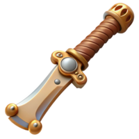 stunning distinguished Steampunk knife with a serrated blade and a bone handle with Transparent Background png