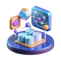 sumptuous artistic Holographic data interface with floating icons and data streams with Transparent Background exclusive png