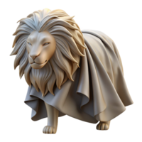 vibrant joyful elegant Hyper-specific professional render of a single, weathered Nemean Lion pelt, draped and folded with Transparent Background impeccable png