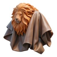 serene ethereal vintage Hyper-specific professional render of a single, weathered Nemean Lion pelt, draped and folded with Transparent Background fine detail png