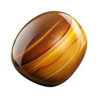reflective breathtaking Hyper-specific, photorealistic, isolated cutout of a single, polished tiger's eye gemstone with Transparent Background studio quality png