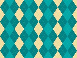 Vibrant teal and beige argyle pattern. A classic yet modern design perfect for backgrounds, textiles, or website design. This seamless texture evokes feelings of sophistication and timeless style. vector