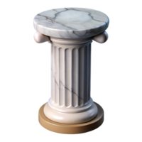 reflective impressive Ultra-detailed, photorealistic isolated cutout of a single, cracked, marble column capital with Transparent Background handcrafted png