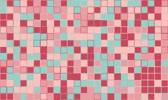 Abstract mosaic of pastel pink, red, and teal squares. Perfect for backgrounds, website design, or textile prints. vector