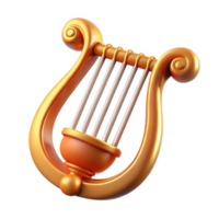 unforgettable rustic Lyre of Apollo, with Transparent Background studio quality png