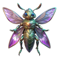 remarkable avant-garde Alien insect with chitinous armor and iridescent wings with Transparent Background exclusive png