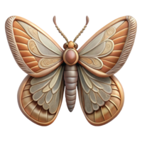 nostalgic wonderful Ultra-detailed, photorealistic isolated cutout of a single Art Nouveau moth, large wings, intricate patterns, muted earth tones with Transparent Background refined png