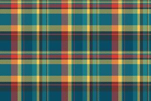 Tie tartan background pattern, colour check seamless fabric. Veil texture plaid textile in cyan and amber colors. vector