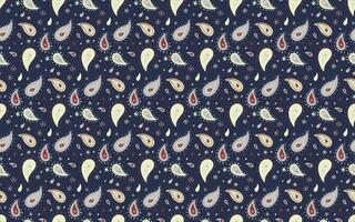 A pattern with paisley designs on a dark background vector
