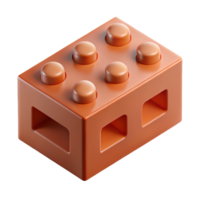 sumptuous dreamy geometric Concept art style, isolated cutout of a single, D-printed, bio-plastic building brick with Transparent Background perfect clarity png