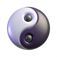 striking elegant Yin Yang symbol, Taoist philosophy, with Transparent Background 4K png