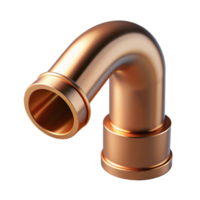 striking abstract Ultra-detailed, photorealistic isolated cutout of a single, copper downspout elbow with Transparent Background impeccable png