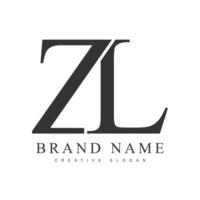 ZL trendy logotype template. Initial letter z and l classic font style. Creative logo for company name or identity. vector