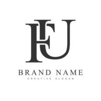FU trendy logotype template. Initial letter f and u classic font style. Creative logo for company name or identity. vector