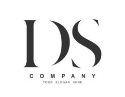 DS logo design. Initial letter d and s serif font style. Creative classic company name typography. Trendy logotype or identity. vector