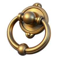 unparalleled abstract Photorealistic, ultra-detailed, isolated cutout of a single, antique, brass door knocker with Transparent Background luxury png
