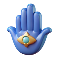vibrant joyful geometric Hamsa Hand, protective amulet, with Transparent Background studio quality png