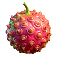 sought-after nordic Alien fruit with strange textures and vibrant colors with Transparent Background masterfully captured png