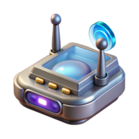 mesmerizing whimsical classic Advanced communication device with holographic display and antenna with Transparent Background authentic png