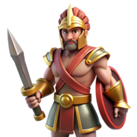 magnificent exemplary Ares, God of War, holding a sword, with Transparent Background png